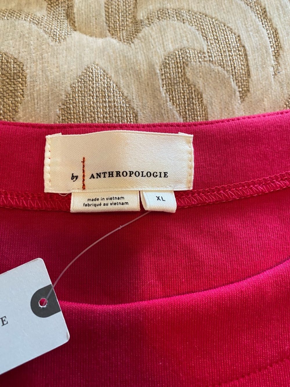 Anthropologie Fuchsia Blouse XL • Puff Sleeve Button Cuff Top • NWT - Picture 3 of 9